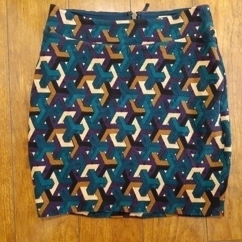 Anthropologie Mauve Geometric Print Skirt Size XS